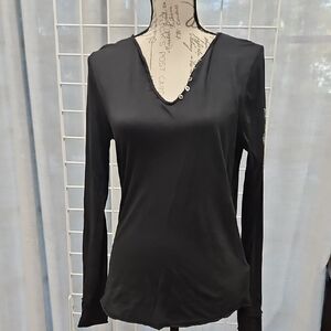 Zadig & Voltaire Black Long Sleeve Women's Tee Great Sleeve